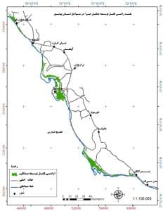 نقشه اراضی قابل توسعه جنگل مانگرو، استان بوشهر