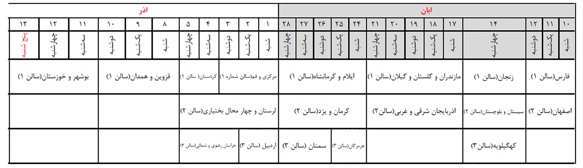 زمانبندی